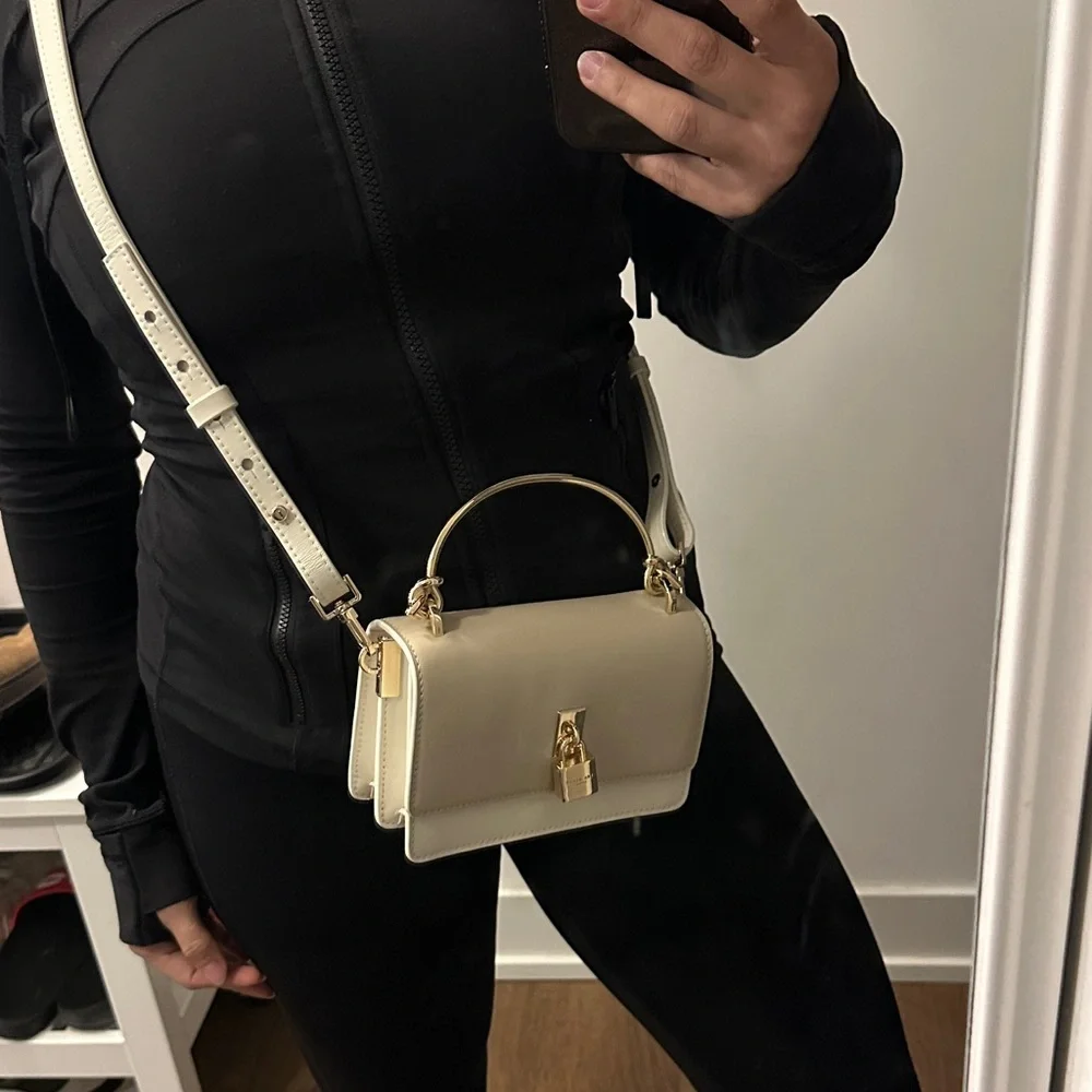 Ted Baker Ssloane Taupe and Cream Crossbody Bag with Gold Handle - Picture 8 of 8